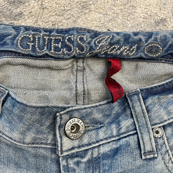 Vintage Guess Low Rise Skinny Jeans Light Wash Faded Y2K Sz 27 - Picture 6 of 13